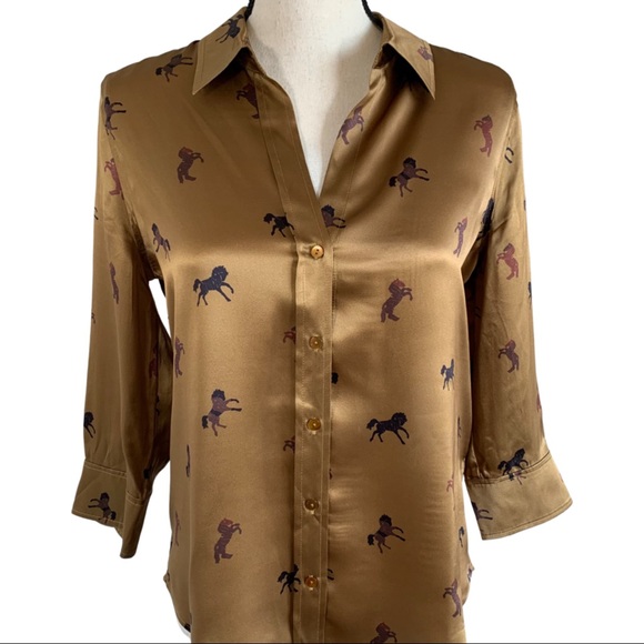 (SOLD) l’agence silk horse blouse - Picture 6 of 8